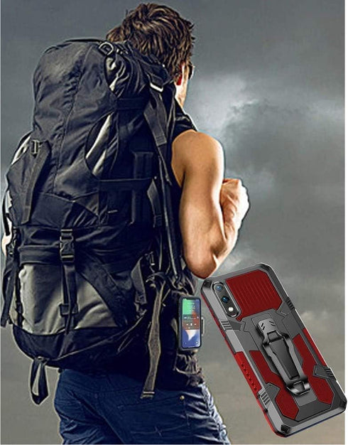 Folmeikat Compatible with Samsung Galaxy A01 Case, (NOT for Samsung A01 Core 5.3"), with HD Screen Protector Military Grade Protective with Belt C...
