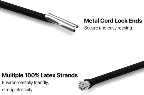 Flexzion Replacement Cord for Gravity Chair - 4 Black Cords (2 Long 2 Short) - Universal Nylon Laces Repair Kit for Zero Gravity, Bungee, String, ...