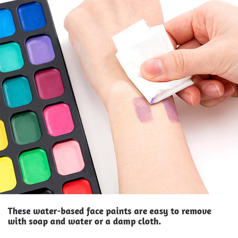 Transon 12colors Face Painting Kit for Kids Adults Non-toxic Water-based Paint with Brushes Stencils and Glitters...