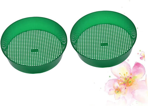 2pcs Garden Soil Sieve Pan Digging Tools Garden Potting Sieve Garden Classifier Kids Tools Soil Sand Sieve Green Screen Suit Garderning Tool Soil ...