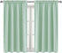 DWCN Blackout Curtains Room Darkening Thermal Insulated Bedroom Curtains Window Curtain Panels, 52 x 45 inches Long, Set of 2 Light Green Rod Pock...