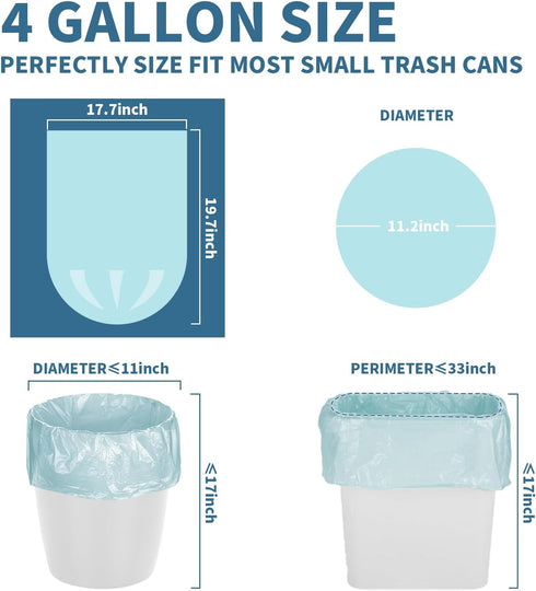 Magesh 105 Blue 4 Gallon Trash Bags, 45x50cm, 105 Count...