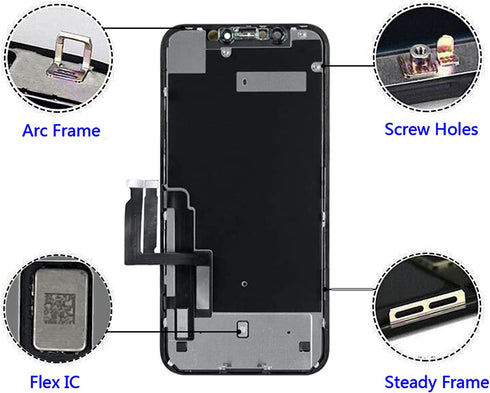 Brinonac for iPhone XR LCD Screen Replacement Kit,6.1 inch 3D Touch Screen Display Digitizer Frame Assembly Set with Repair Tools,Adhesive and Tem...