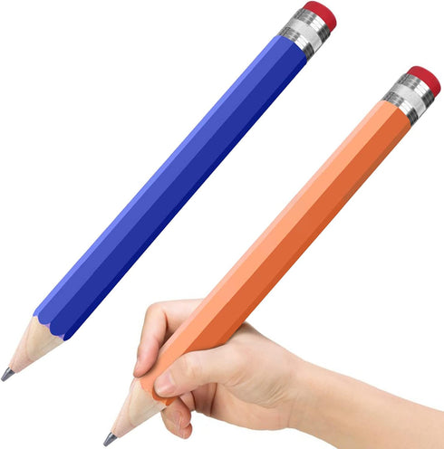 2pcs Wooden Jumbo Pencils 13.3'' Funny Giant Pencil For Party Favors Novelty Large Pencil For School Home Office Prop Supplies...