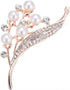 Women's Flower Brooch Pin Pearl Diamond Breastpin for Wedding/Banquet/Bouquet...