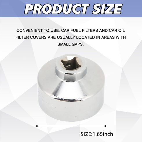 32mm Socket Oil Filter Wrench, 6-Point 3/8" Drive Oil Filter Removal Tool, Low Profile Drive Socket Fuel Filter Wrench for GM, Audi, BMW, Ford, Vo...