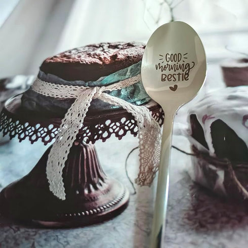 Bestie Best Friend Spoon Gifts for Women Teen Girls Good Morning Bestie Spoons for Best Friends Christmas Birthday Gift for BFF Friendship Gifts C...