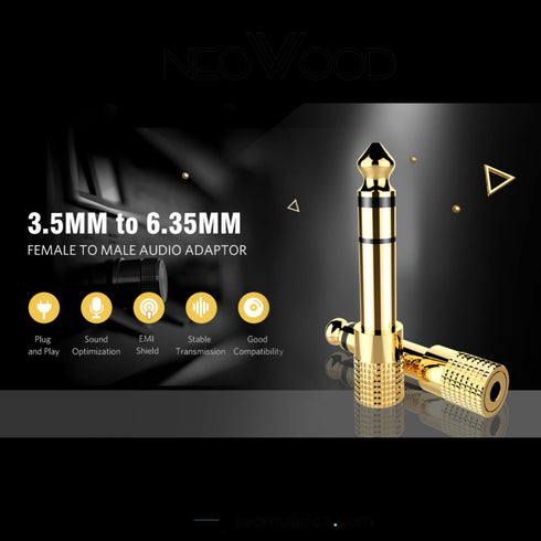 Audio Adapter 6.35mm to 3.5mm Aux: Gold Plated Stereo 1/4 Inch Male Plug to 1/8-inch Female Jack for Headphone Guitar Amp......