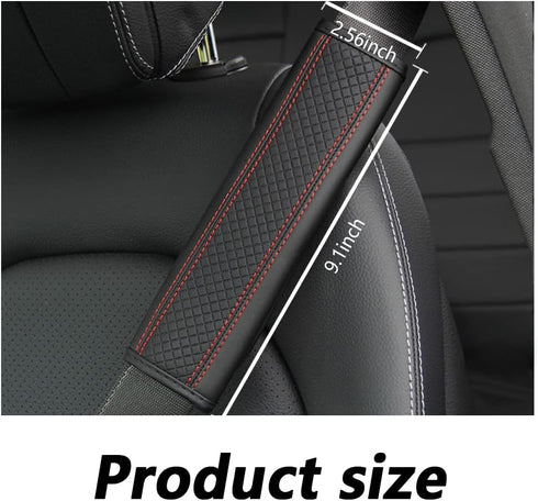 Breathable Leather car seat Belt Cover, seat Belt Shoulder pad to Protect The Shoulder and Neck, Driving More Comfortable (Red)...