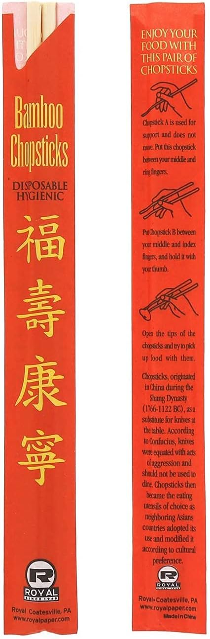Premium Disposable Bamboo Chopsticks Sleeved and Separated (Bag of 200 Pair)...