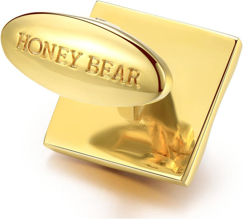 HONEY BEAR Gold Square Crystal Cufflinks for Mens Shirt Steel Wedding Gift...
