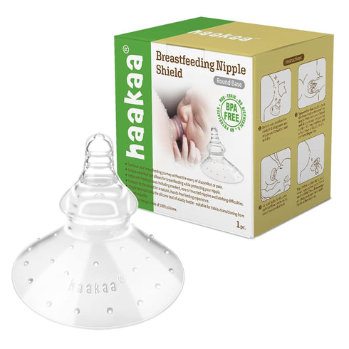 haakaa Nippleshield Silicone Nipple Shields for Breastfeeding with Carry Case Super-Soft, 1pk...