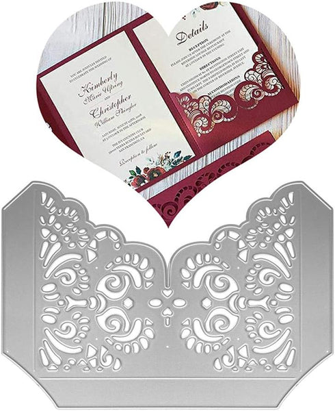 Metal Flower Wedding Invitation Card Base Cutting Dies, Laser Cut Invitations Die Cuts Embossing Stencils Template Mould for Card Scrapbooking and...