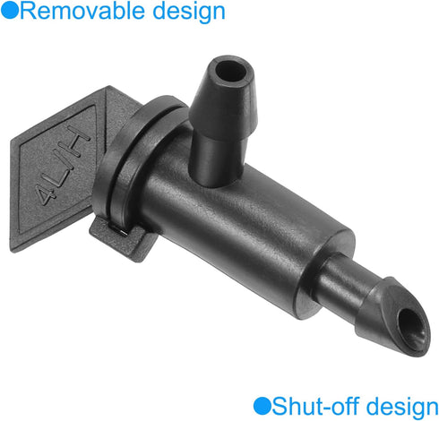 30 Pack Flag Dripper - Garden Irrigation System, Removable & Flow Control & Drip Emitter, Apply to Lawn Trees (1 Gallon Per Hour, Black)...
