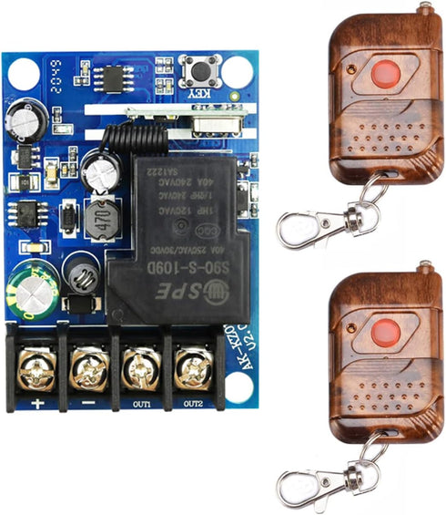 DC 12V 24V 36V 48V Relay Receiver 40A RF Wireless Remote Control Switch System with Long Range Transmitter 433.92Mhz......