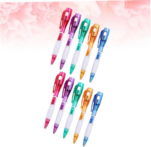 Ciieeo 10pcs Black Pens Ballpoint Fountain Pen Ink Black Gel Pens Ink Pen Flashlight Pen Flashlight Pens Ballpoint Ball-point Pen with Light Ballp...