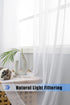 WPM White Sheer Curtains 58" Wide x 84" Long 2 Panels Livingroom Window Treatment Rod Pocket Sheer Voile for Bedroom, Kitchen, Childrens Room Full...