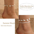FUTIMELY Layered Gold Shell Ankle Bracelets Set for Women Teen Girls,Boho Dainty Handmade Seashell Gravel Bead Adjustable Gold Plated Anklet Set W...