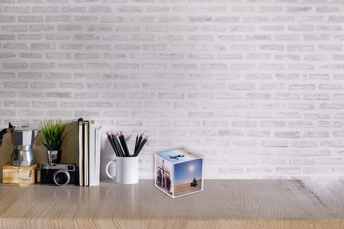 Malden International Designs Acrylic Photo Cube, Holds (6) 4” x 4” square photos, Clear...