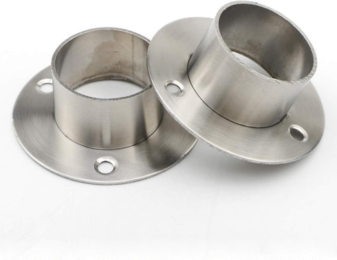 Stainless Steel Closet Rod Flange Holder for Diameter 1.5 inch (38mm) Steel Pipe, Pack of 2...