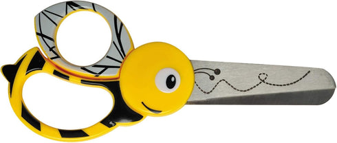 Fiskars Children's Animal Scissors with Bee Motif, From 4 years, length: 13 cm, For right and left handers, Stainless steel blade/plastic handles,...