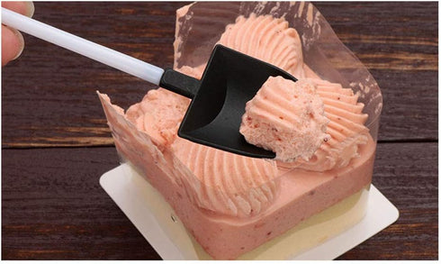 50pcs Disposable Plastic Dessert Cake Scoop Shovel Shape Mini Ice Cream Spoon Pudding Dessert Spoons Party Supplies, Black...