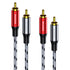 SNANSHI 2RCA Cables 5FT- 2RCA Male to 2RCA Male Stereo Audio Cable Nylon Braided, Double Shielded 2RCA to 2RCA Audio Cable for Home Theater, Ampli...