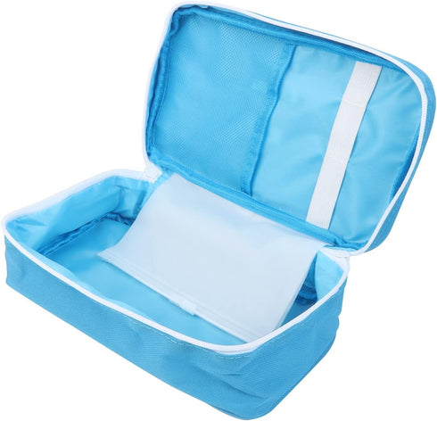 First Aid Bag First Aid Kit Empty Medical Storage Bag Red Trauma Bag for Emergency First Aid Kits Car Workshop Cycling Outdoors (Blue Handle)...