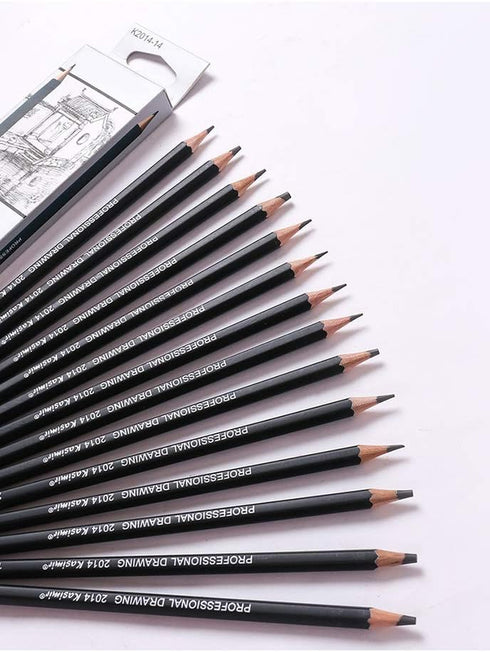 Sketch Pencil Drawing Set 14 Pencils 6H, 4H, 2H, HB, 1B, 2B, 3B, 4B, 5B, 6B, 7B, 8B, 10B, 12B...