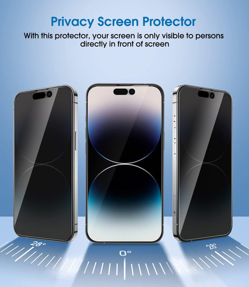 amFilm OneTouch Compatible with iPhone 14 Pro Max (6.7") 2022 Privacy Tempered Glass Screen Protector - with Easy Installation Kit, Full Coverage ...
