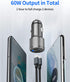 Dual USB C Car Charger, 60W PD (30W + 30W) Super Fast Charging Adapter Metal for iPhone 16/15 Pro Max, Samsung Galaxy S25 Ultra/S25 Plus/S25/S24/S...