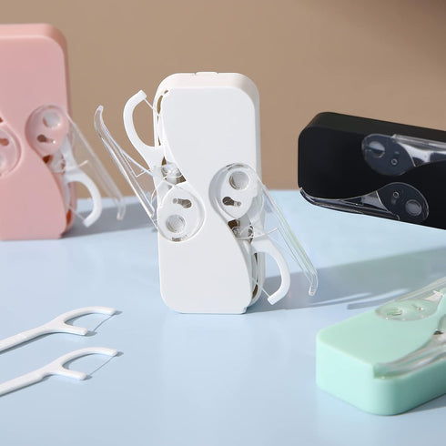 Dental Floss Portable Case Dental Floss Dispenser Automatic Dental Floss Picks Cases for Teeth Cleaning,Specialized Floss (Mix 8pack)...