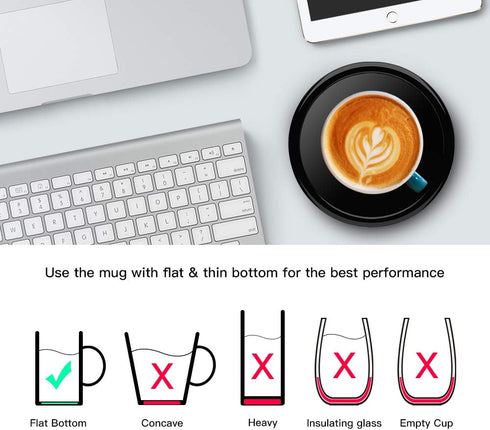 BESTINNKITS Smart Coffee Cup Warmer Set, Auto On/Off Gravity-induction Mug Office Desk Use, Candle Wax Cup Warmer Heating Plate (Up To 131F/55C), ...