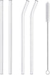 Hiware Reusable Glass Straws Set, 5-piece Drinking Straws with Cleaning Brush, 10" x 10 mm, Dishwasher Safe...