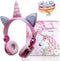Unicorn Kids Headphones for Girls Children Teens, Wired Headphones for Kids with Adjustable Headband, 3.5mm Jack and Over On Ear Headset w/Mic for...