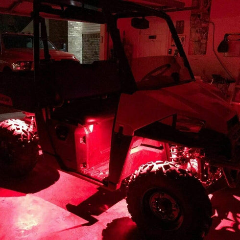 4 Pods LED Rock Light for Jeep ATV SUV Offroad Car Truck Boat Underbody Glow Trail Rig Lamp Underglow LED Neon Lights Waterproof 12V 24V - Red...