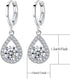 Harlorki 925 Silver Plated Cubic Zirconia Shiny Teardrop Rhinestone Pendent Necklace Dangle Earrings Jewelry Set for Women Lady...