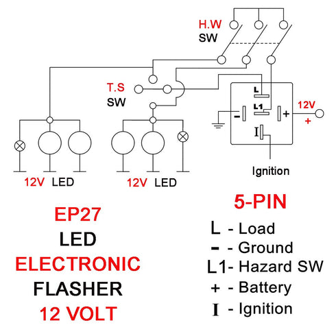 EP27 Fits for Ford F150 (97-12), F250-F450 (99-10) Super Duty Trucks EP27 Flasher Realy, Fix Hyper Flash, Compatible LED/Stock Bulb Electronic Tur...