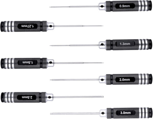 Hex Screwdriver Set 0.9mm 1.27mm 1.3mm 1.5mm 2.0mm 2.5mm 3.0mm 7pcs Hex Head Allen Wrench Tools Kit...