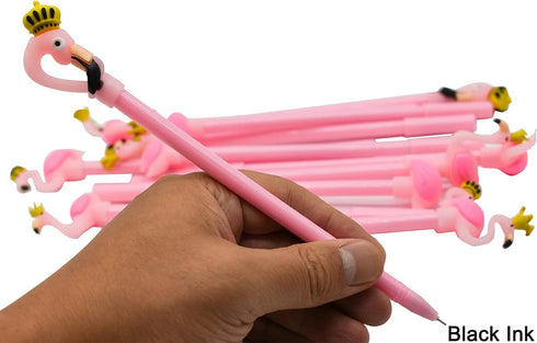 Maydahui 28PCS Crown Flamingo Shaped Rollerball Pen Black Gel Ink Pens Cute Animal Design for Office School Home...
