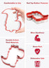 Dinosaur Cookie Cutter 5“, Dinosaur Biscuit Cutter, Cookie Cutter for Baking, Cookie Cutter for Kids, Metal Cookie Cutter Coated with Red Top Rubb...