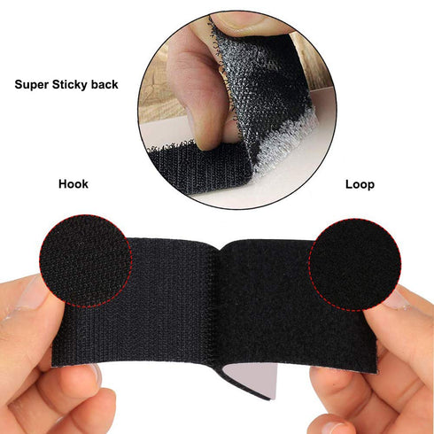 2 x 4 Inch Hook Loop Strips with Adhesive Square Hook and Loop Tape Heavy Duty Strips Sticky Back Fastener 12 Sets for Holds Picture Frame and Too...