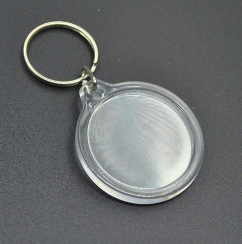 25PCS 1.4inch Inner Diameter Round Clear Acrylic Blank Passport Photo Logo Image Inserts Split Keychain Keyrings Wallet Friendly Picture Snap-in F...