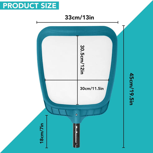 POOLWHALE Professional Pool Skimmer Net,Fine Mesh Net Bag,Heavy Duty Swimming Leaf Skimmer Cleaning Tool - Fast Cleaning,Debris Pickup Removal- Fi...