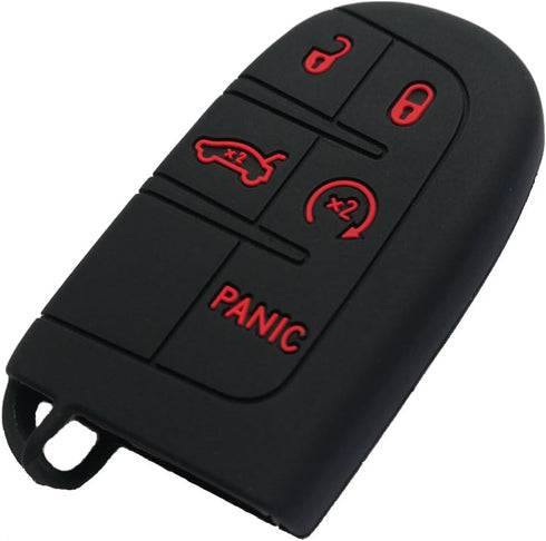 Qty(2) 5Btn Smart Key Fob Cover Case Protector for Jeep Grand Cherokee Renegade Chrysler 300 Dodge Durango Charger Challenger Journey Fiat Remote...