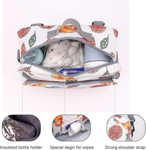 MOMIGO Baby Diaper Caddy Bag - Diaper Caddy Tote Baby Stroller Bag Nursery Storage Bin for Diapers, Wipes & Toys Mini Diaper Bag for Outdoor ?Grap...