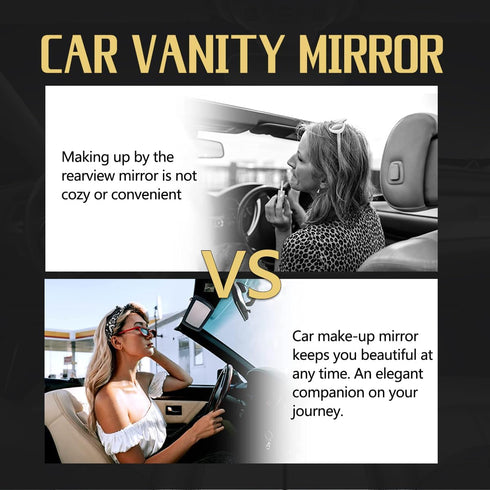 1 PC Car Sun Visor Vanity Mirror, Clip-on Automotive Cosmetic Vanity Mirror, Deluxe Makeup Sun-Shading Mirror, 6.57"x4.33" Universal Vehicle Inter...