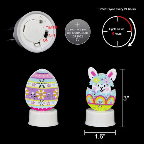 DRomance Easter Flameless Votive Candles with Timer Battery Operated LED Flickering Tea Lights Candles Long Lasting 300 Hours 3 Colorful Bunny and...