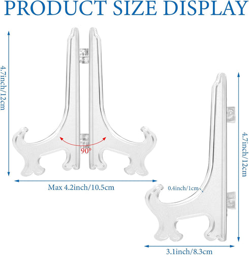 25 Pack Acrylic Easel Stand 3 Inch Clear Plastic Easels Plate Holders Mini Easels Display Stand for Photos, Sports Cards, Baseball Card, Coins, Sm...