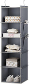 Hanging Closet Organizer, 5-Shelf Closet Hanging Storage Shelves, Grey...